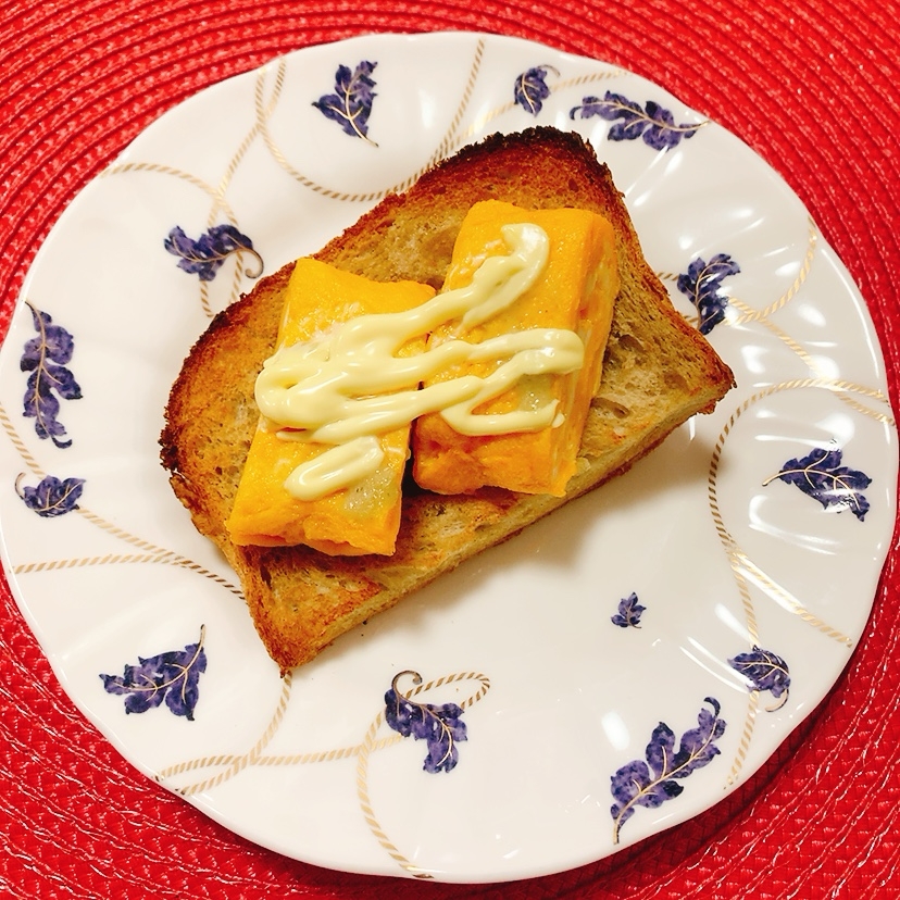 わさびマヨ♪卵焼きトーストෆ˚*
