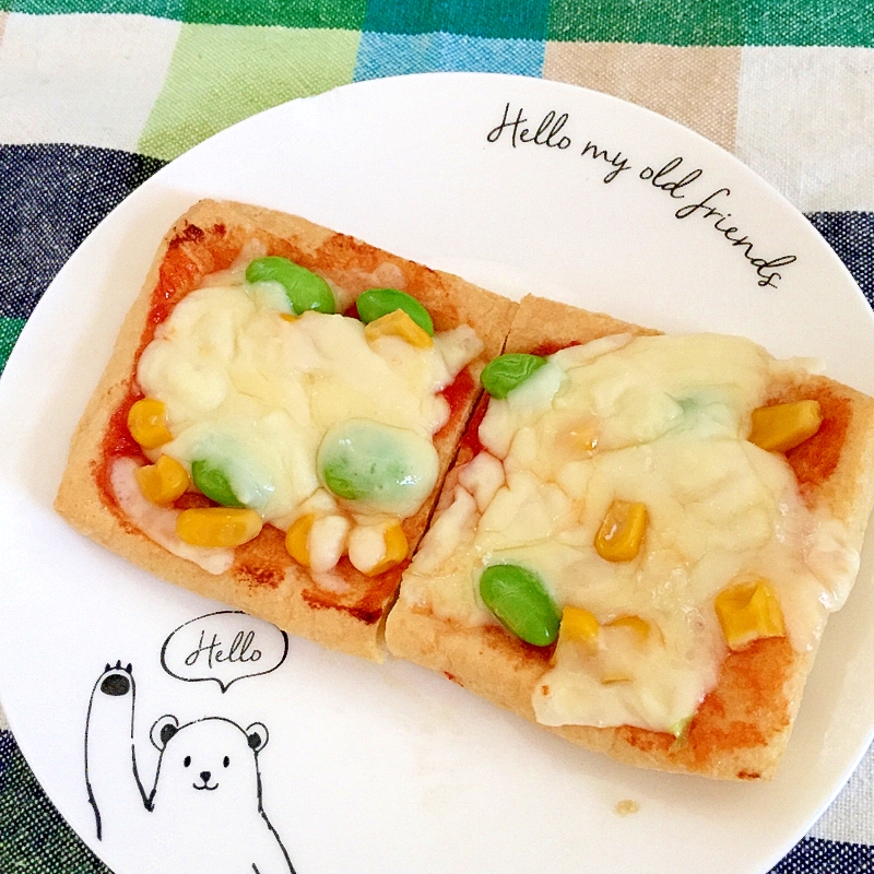 枝豆とチーズの油揚げピザ☆