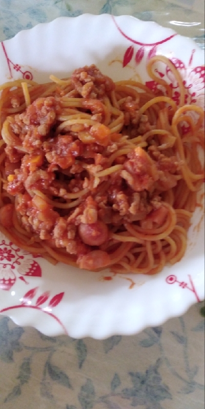 ミートスパゲティ、おいしかったです