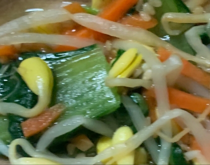 小松菜・にんじん・豆もやしのポン酢ナムル