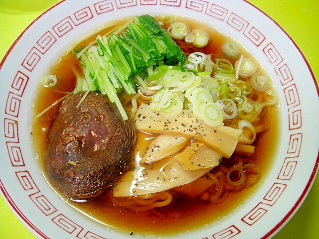 焼き椎茸❤メンマ❤水菜入り醤油ラーメン