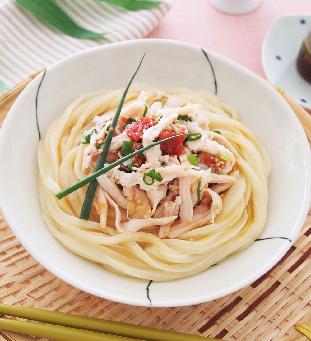 梅チキンのぶっかけうどん