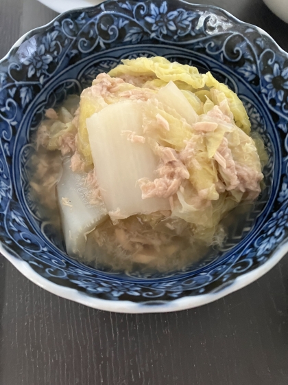 白菜と　帆立天の　煮物