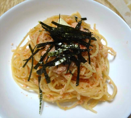 白だしで明太子パスタ