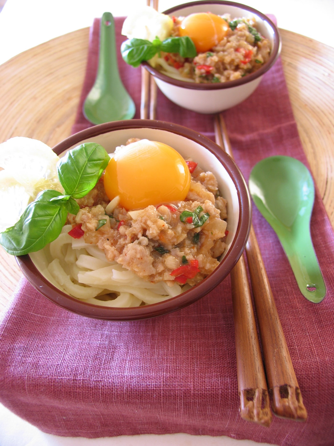 タイのガパオ風うどん