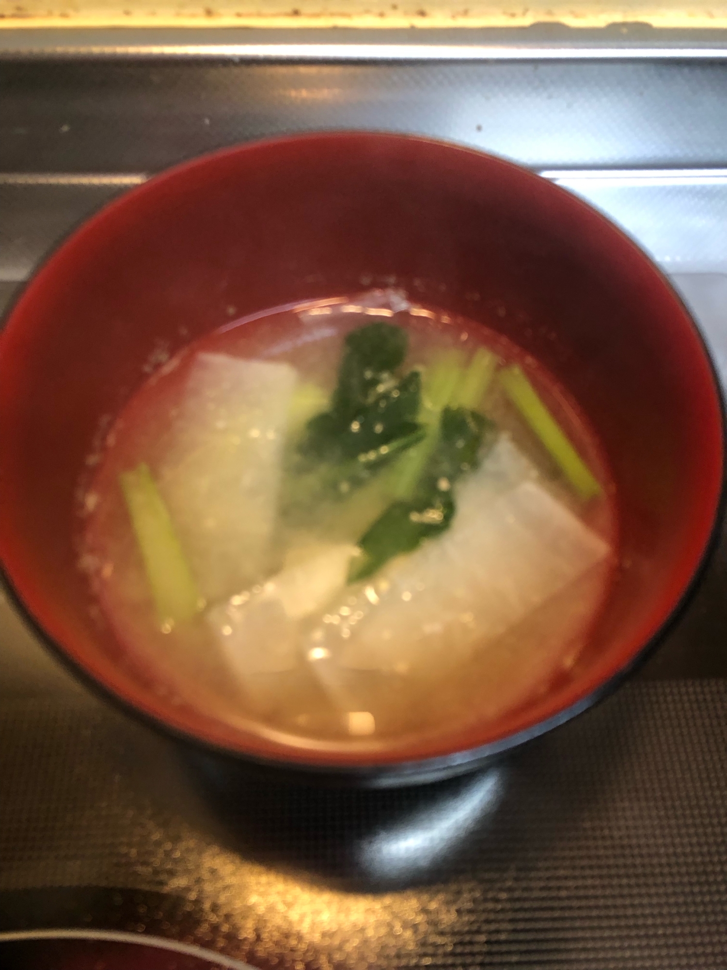 大根と小松菜のお味噌汁^_^