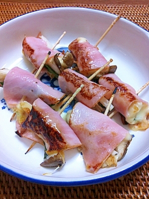 ＊お弁当のおかずに♪エリンギとチーズのハム巻き＊