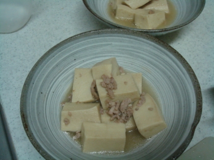高野豆腐の挽肉煮