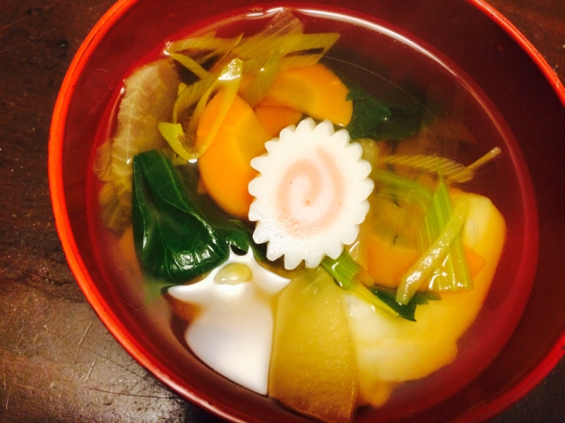【関東風】具沢山のお雑煮！冬、正月におもちを！