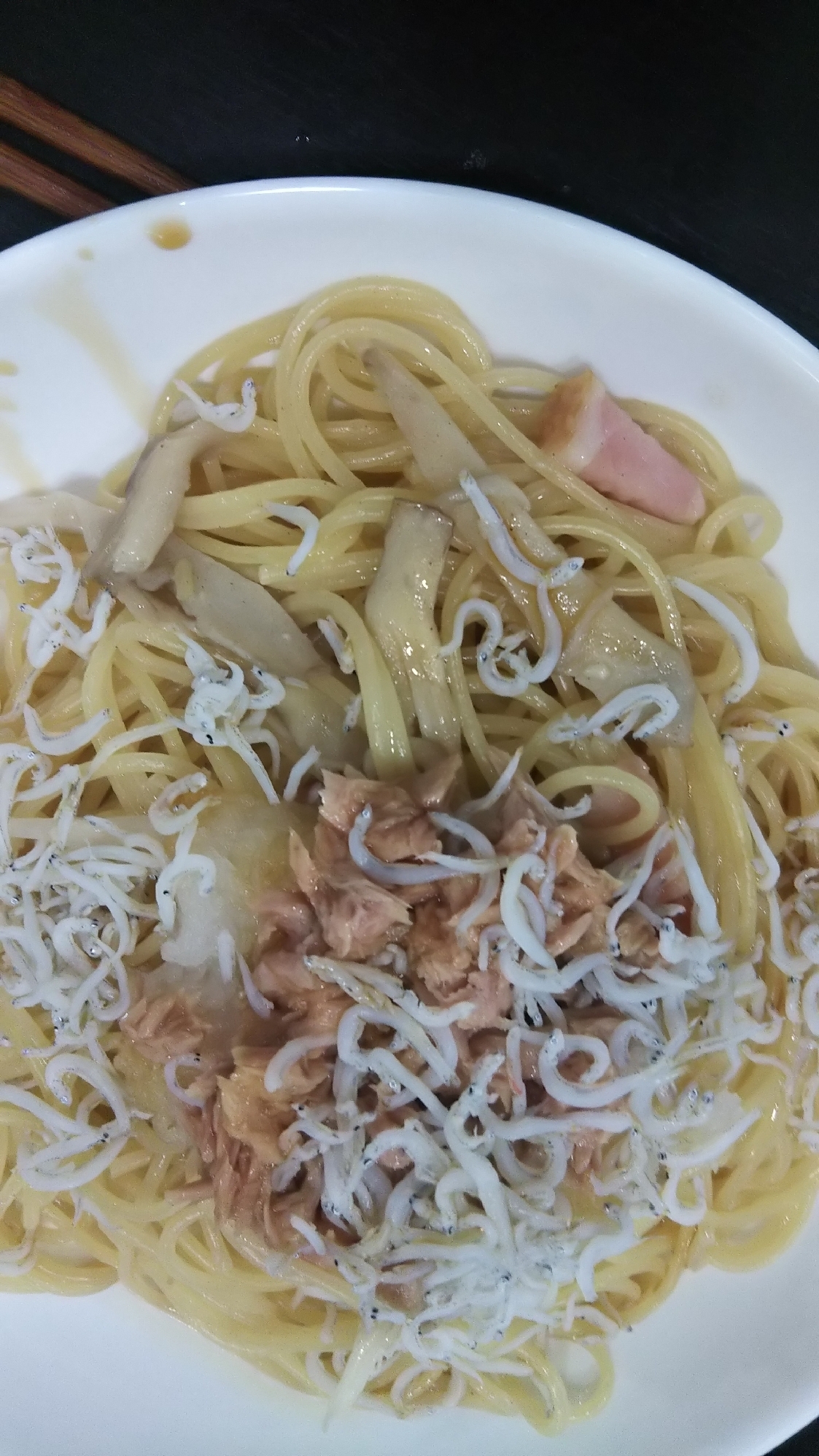 しらすとツナ、大根おろしのパスタ