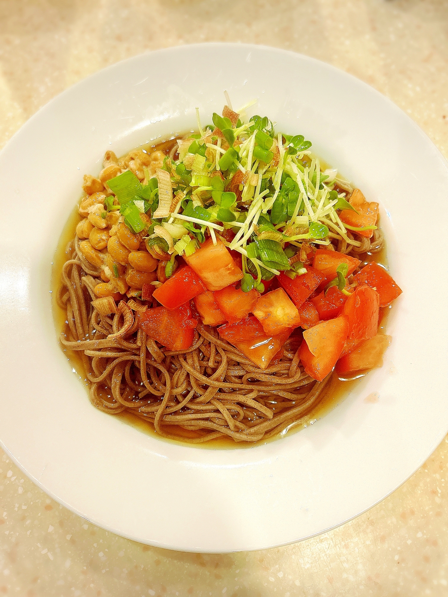 ヘルシー♡トマト納豆そば