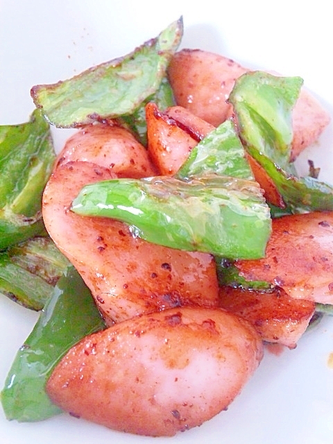 魚肉ソーセージとピーマンの炒めもの レシピ 作り方 By Toki 楽天レシピ