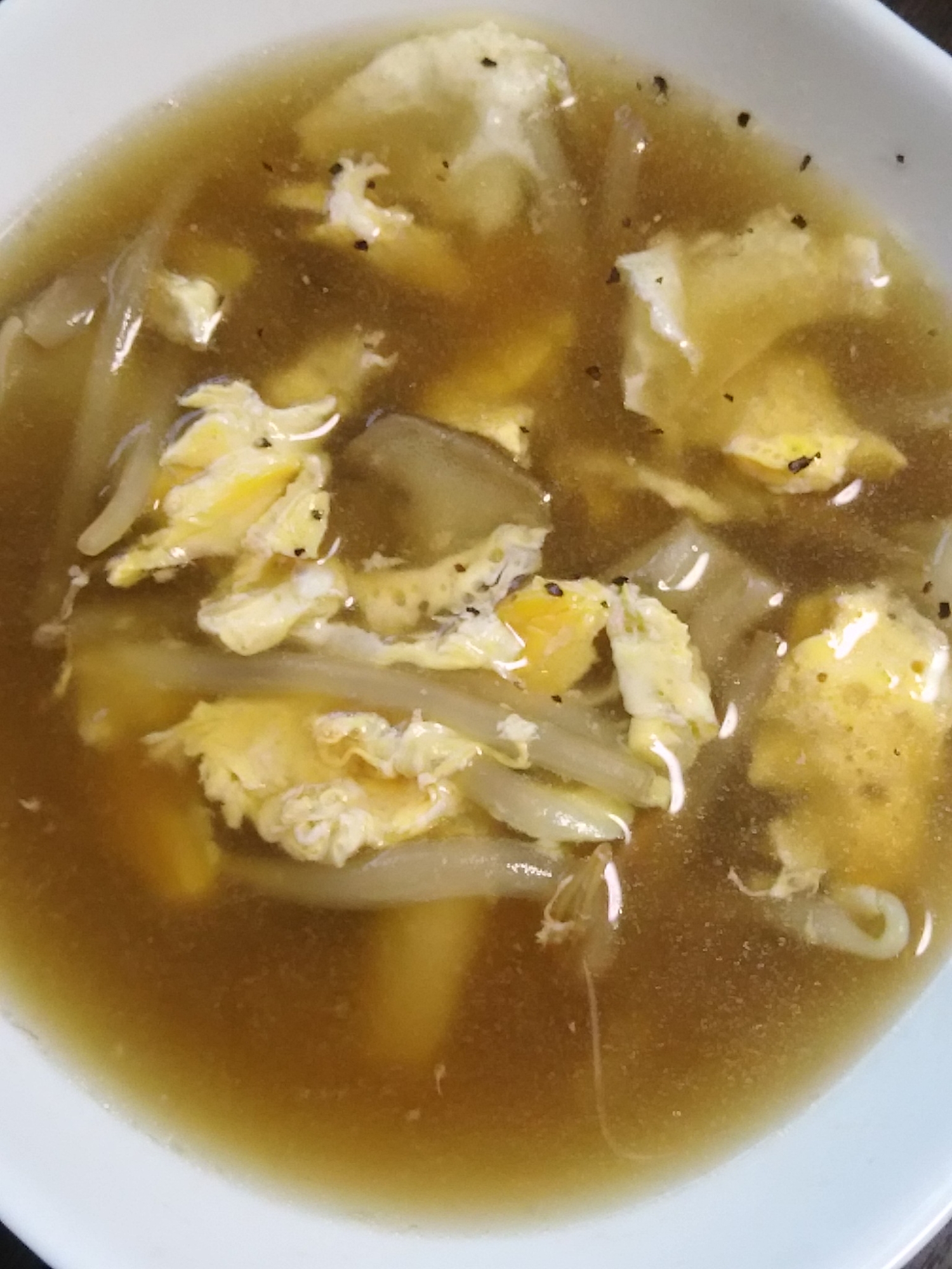 モヤシと舞茸の卵スープ(^^)