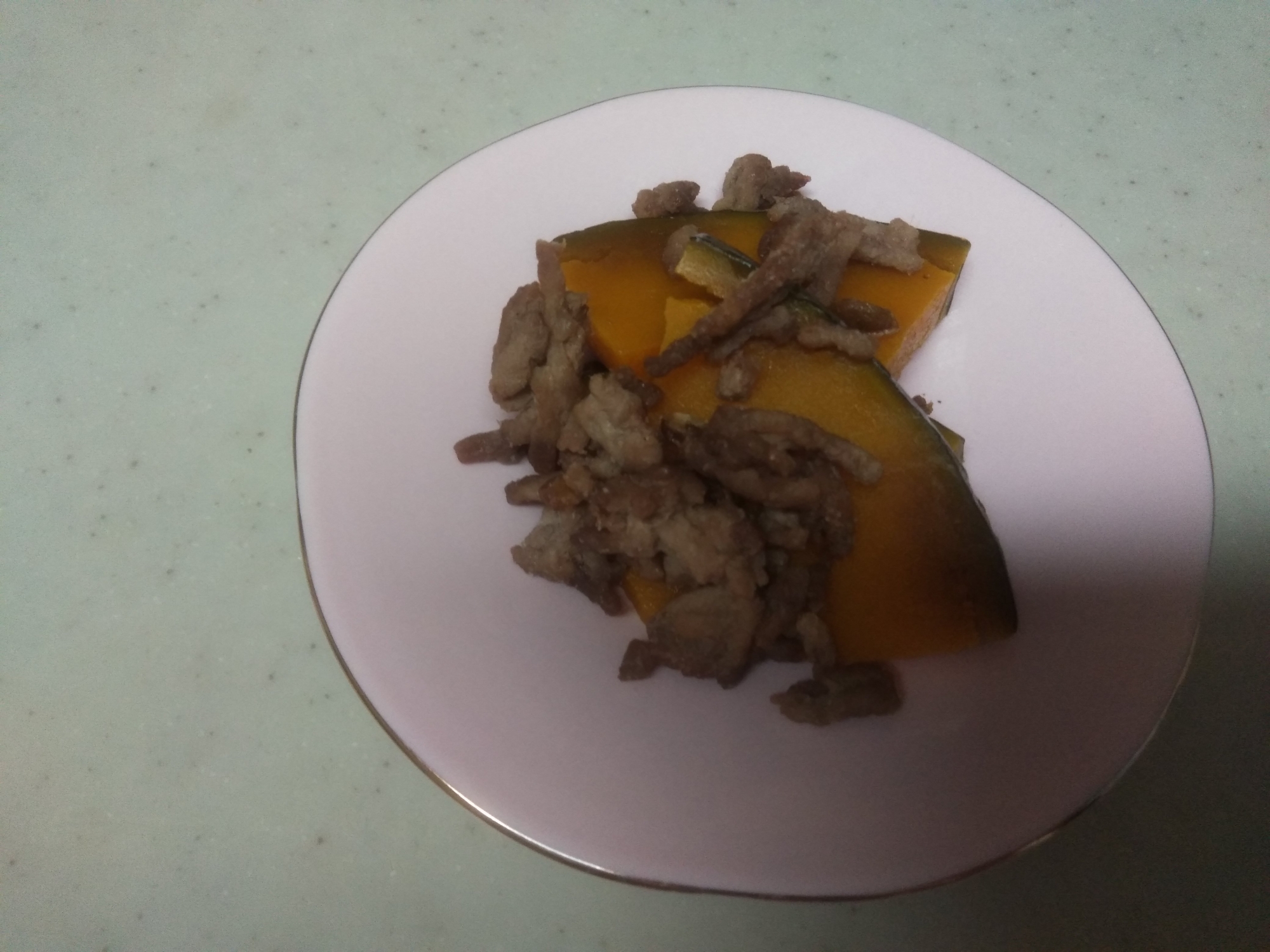 かぼちゃのそぼろ炒め