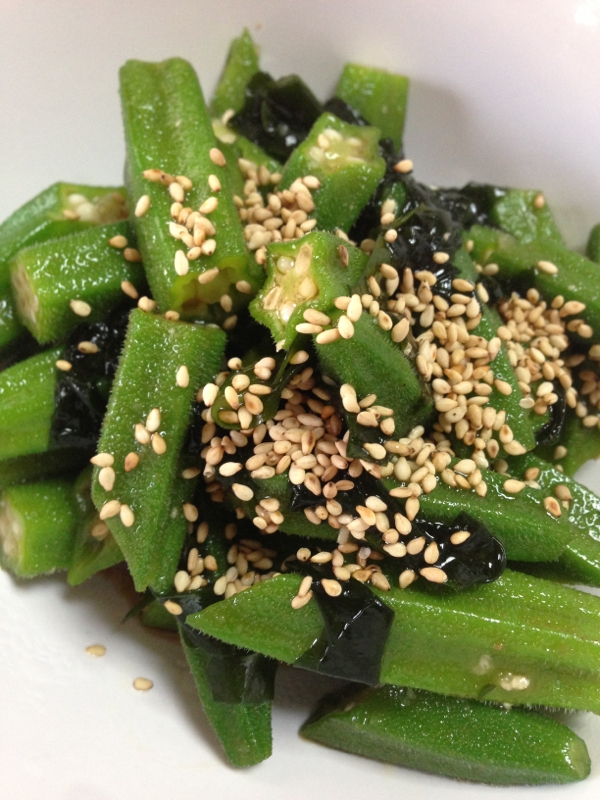 オクラとわかめのポン酢サラダ レシピ 作り方 By ももぞう 楽天レシピ