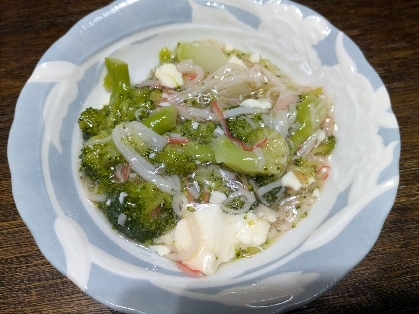 簡単おかず！ブロッコリーの蟹カマ餡掛け