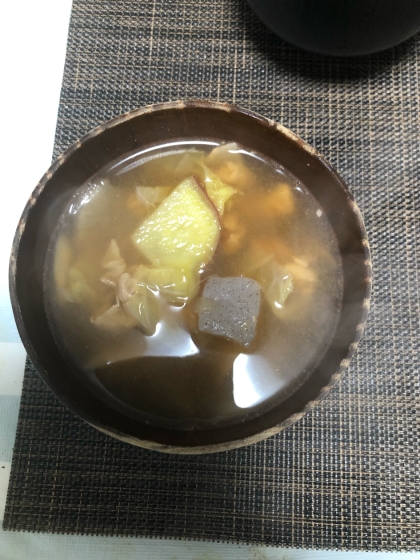 減塩味噌で作ってみた！！身体が暖まるさつま汁♪