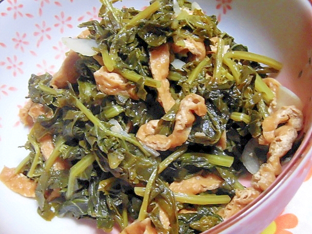 大根の間引き菜の煮物