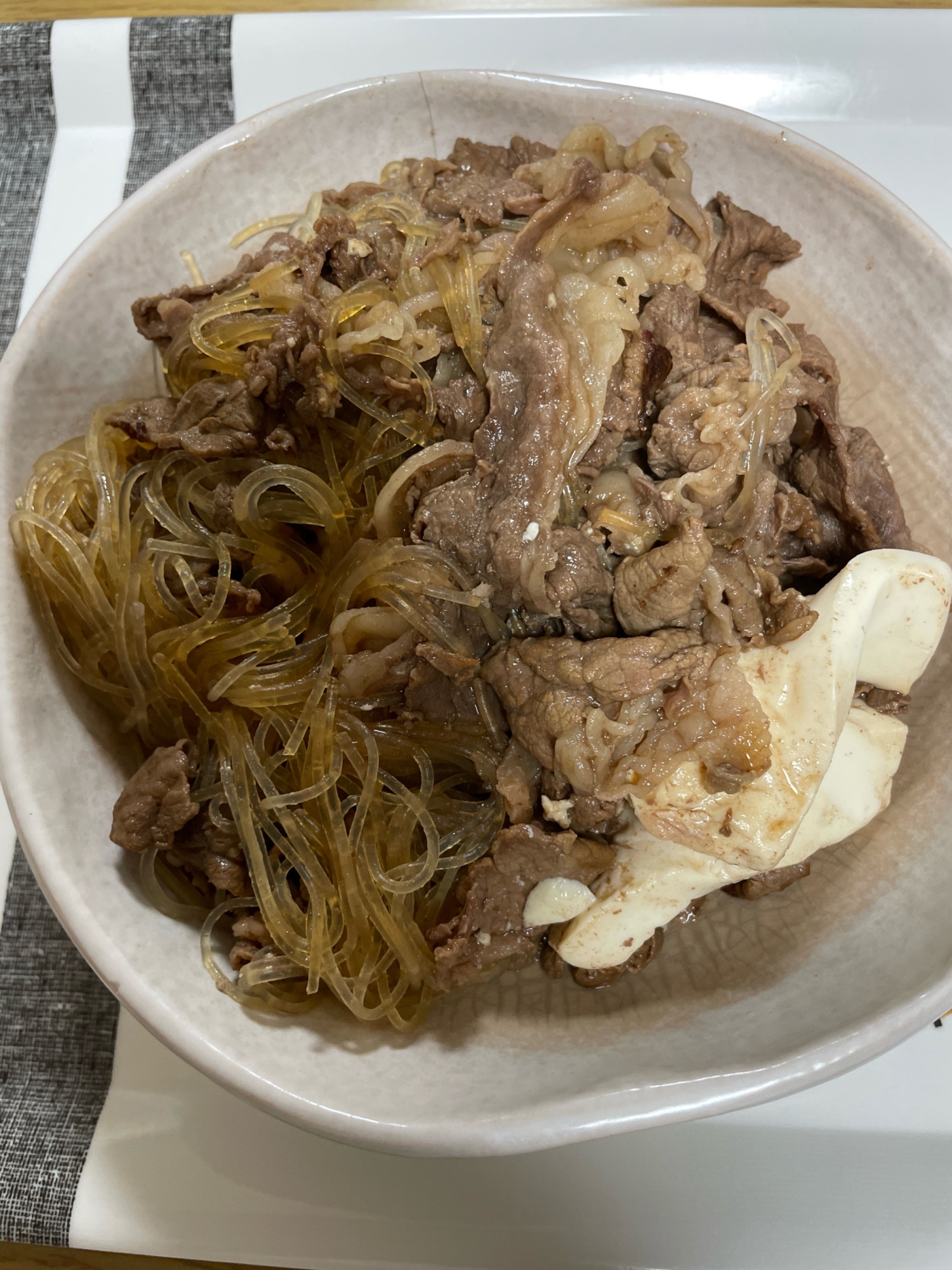 牛ロース豆腐春雨のすき家焼き✨