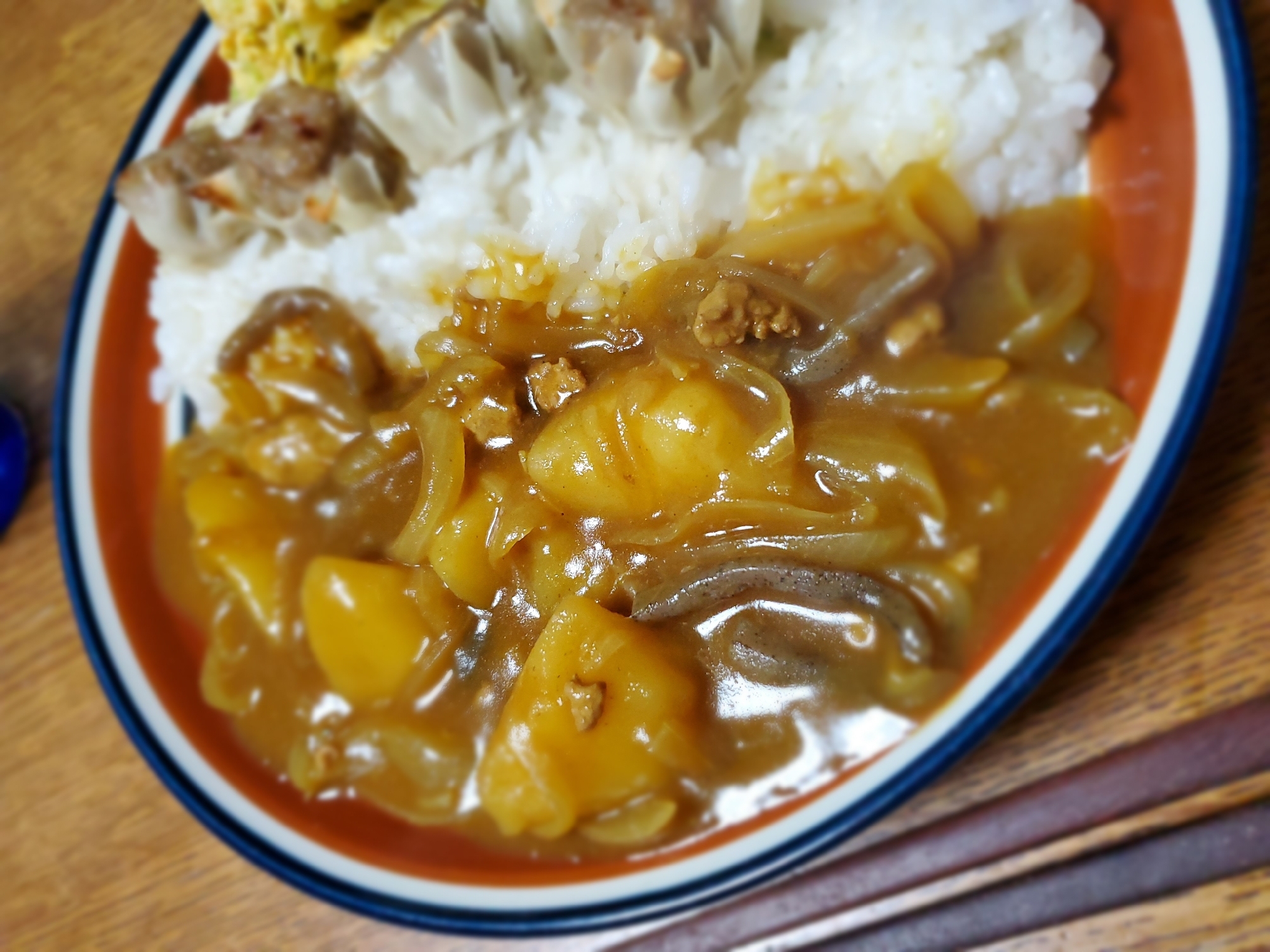 じゃがいも&玉ねぎ&こんにゃくのミンチカレー