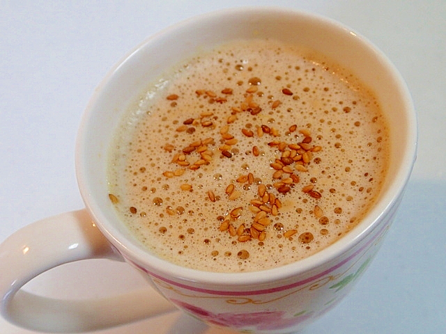 バリスタで　南瓜と金胡麻の乳酸カフェラテ♪