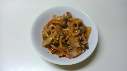 インゲンの代わりに余りのピーマンで作ってみましたぁ～♪しっかり味付けで、とっても美味しかったぁ～(*^^*)♪お腹いっぱいですっ♪ご馳走様でしたぁ(*^▽^)/