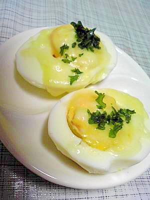 ゆで卵で簡単におつまみ一品