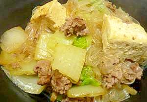 豆腐と白菜のひき肉麻婆炒め