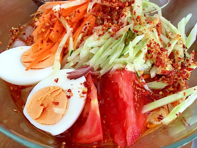 みょうがたっぷり！我が家の冷麺