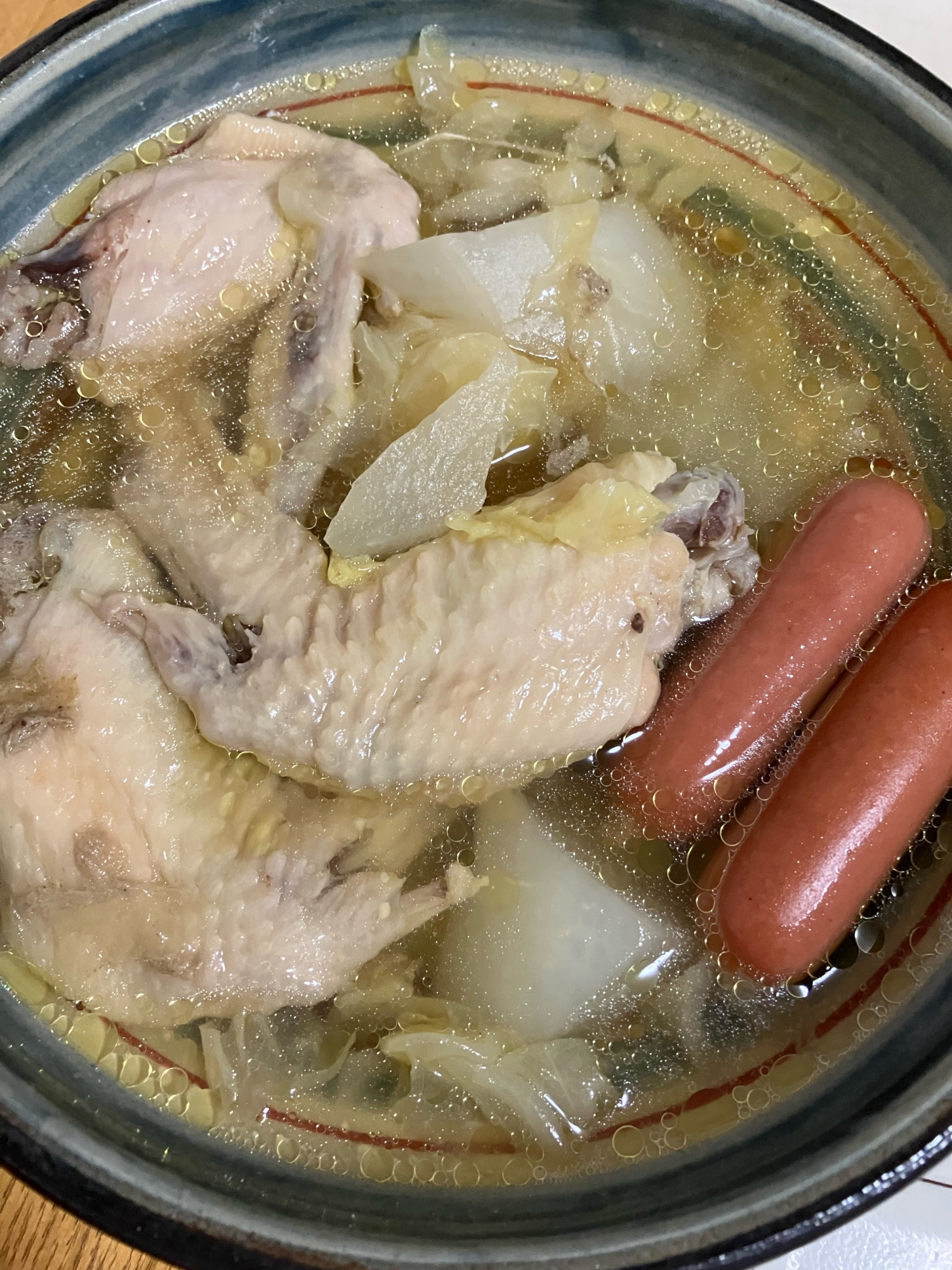 圧力鍋で作る手羽先と大根のスープ