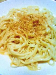 うどん de カルボナーラ？w(°ｏ°)w