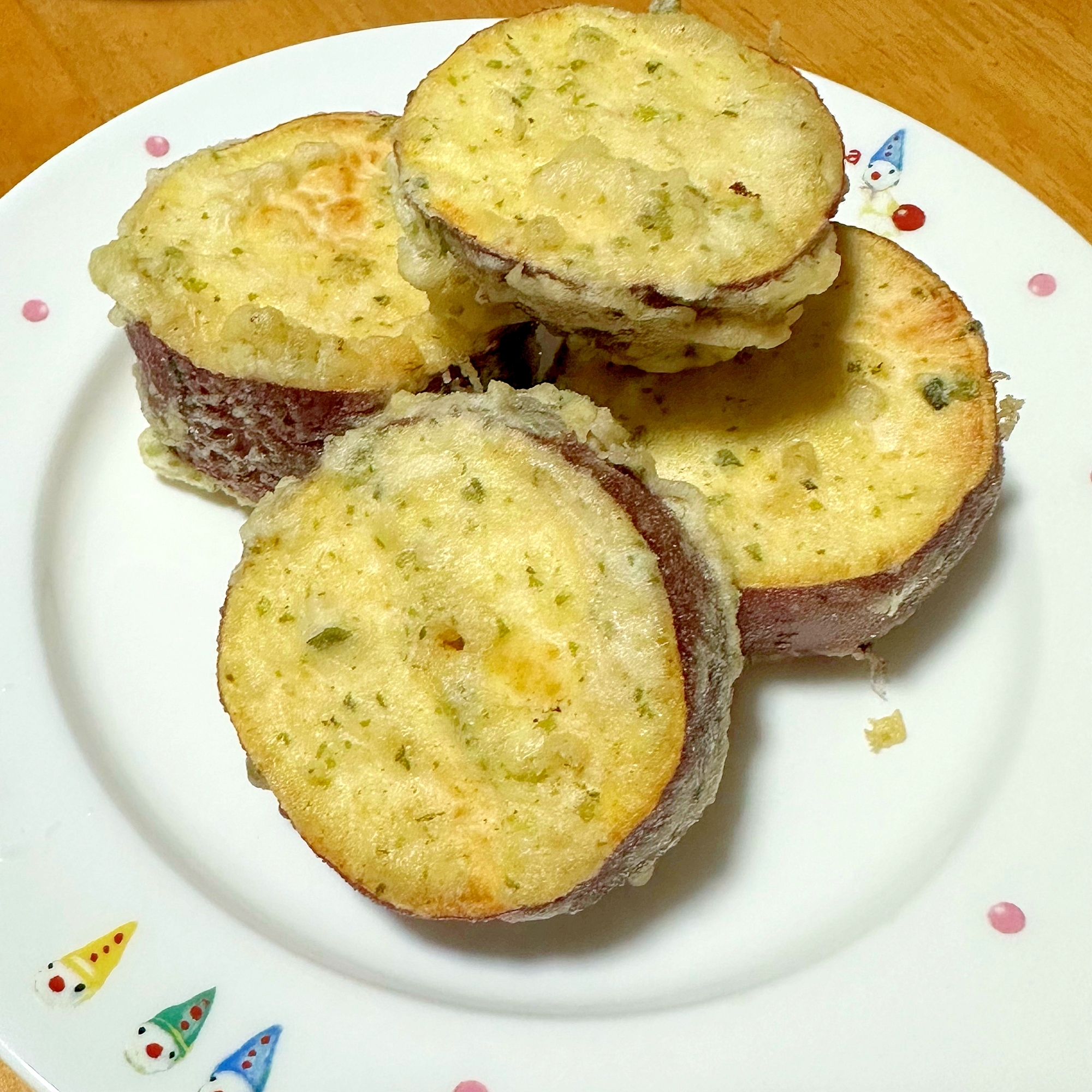 厚切りのあおさ芋天୨୧＊୨୧