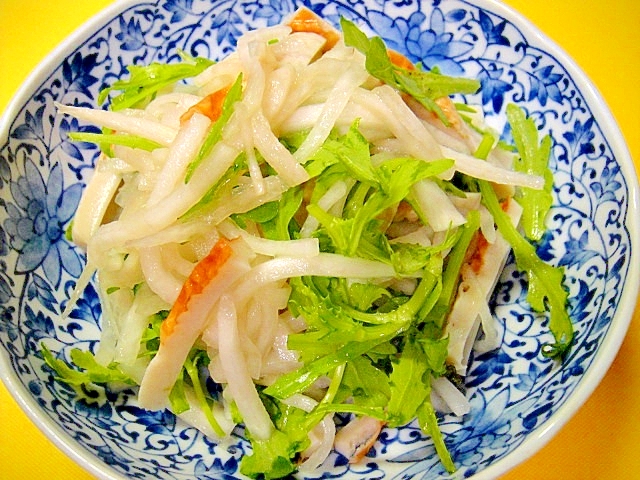 大根と春菊ちくわのポン酢和え