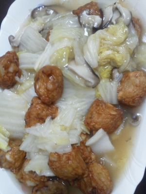 ぱぱっとおかず★練り物と白菜のあんかけ煮