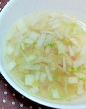 塩胡椒コンソメ風味　白菜と玉ねぎスープ