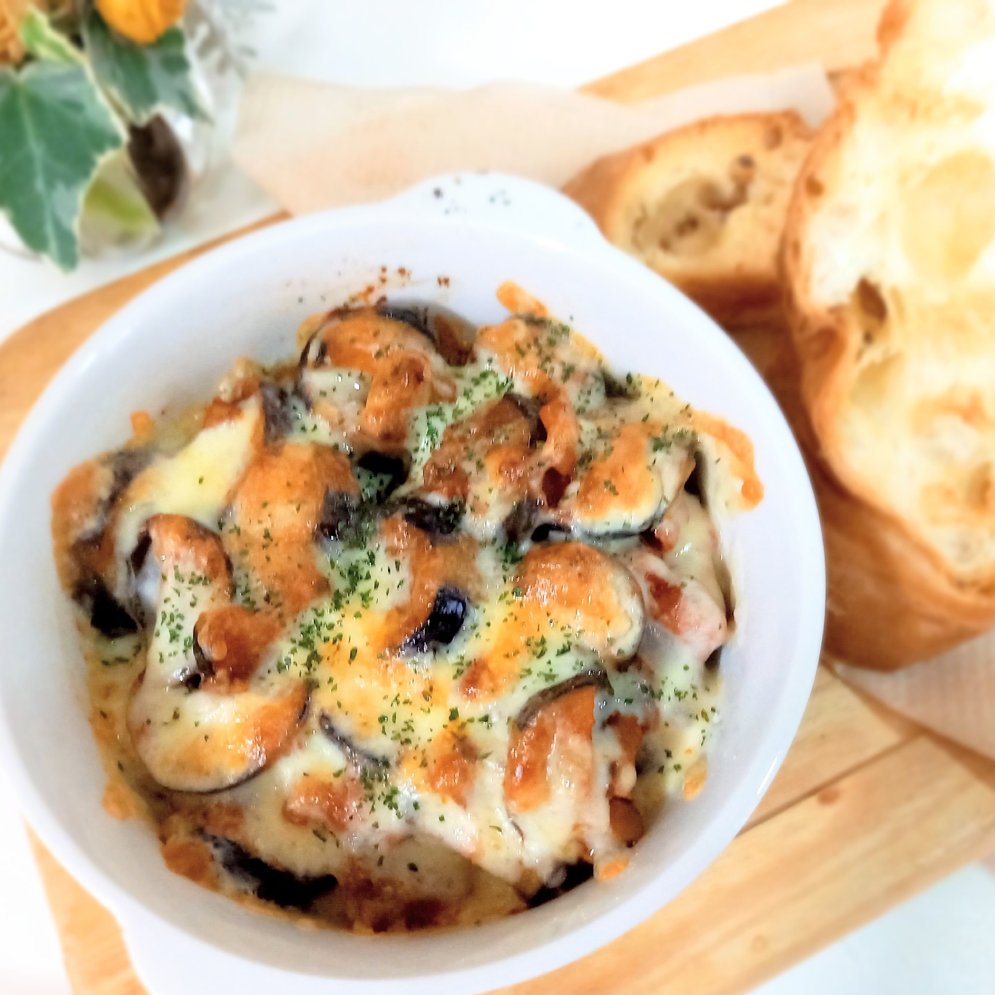 ハムとなすのチーズ焼きꕤ୭*