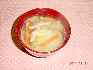 栄養たっぷり♪冷凍椎茸中華スープ