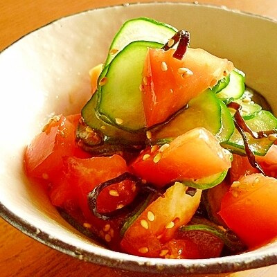 きゅうりとトマトの塩昆布和え レシピ 作り方 By Ratatouille 楽天レシピ