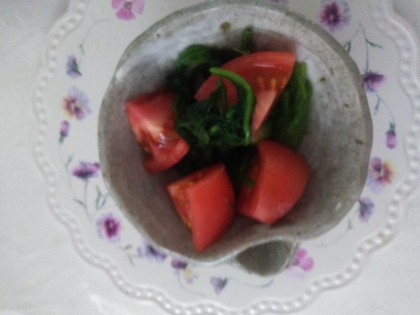 かき菜トマトのポン酢和え