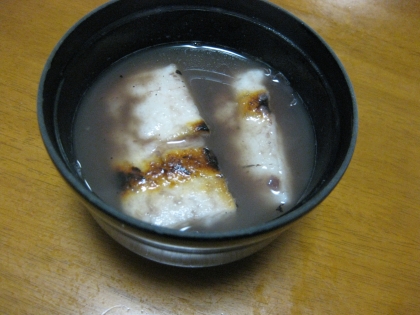 こしあんで焼きもちおしるこ