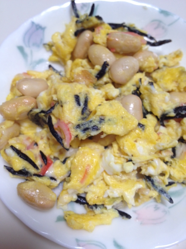 離乳食☆豆とひじきの卵炒め
