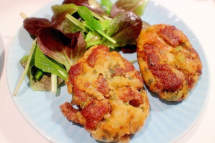 揚げないコロッケみたいなポテト&ラムハンバーグ