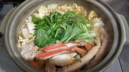 蟹の旨味が染み出した美味しいお鍋になりました。ご馳走さまです。