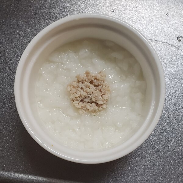 鶏ひき肉お粥 離乳食中期 レシピ 作り方 By ちょこケーキ 楽天レシピ 鶏ひき肉お粥 離乳食中期 レシピ 作り方 By ちょこケーキ 楽天レシピ
