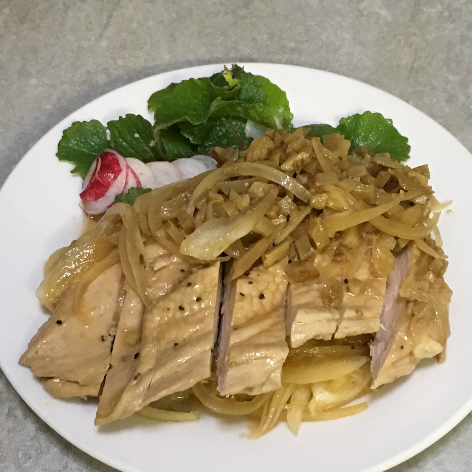 鶏むね肉の生姜醤油漬け♪