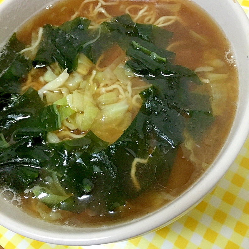 キャベツとわかめのラーメン♡