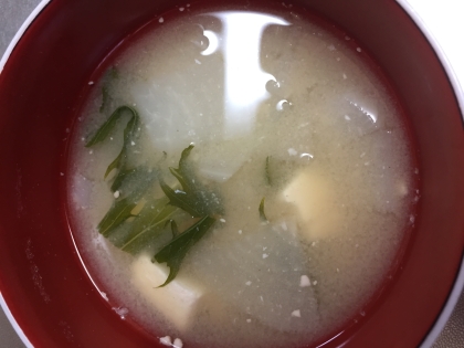 大根・水菜・揚げのお味噌汁