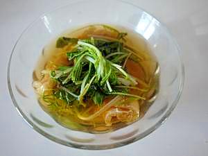 夏は冷やして！水菜と油揚げの煮びたし