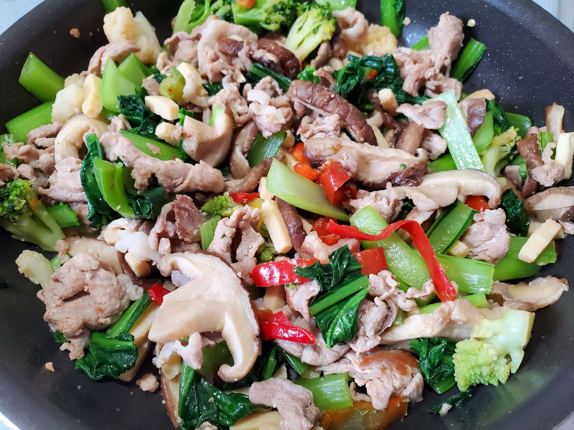 豚肉と野菜と高野豆腐の柚子胡椒炒め