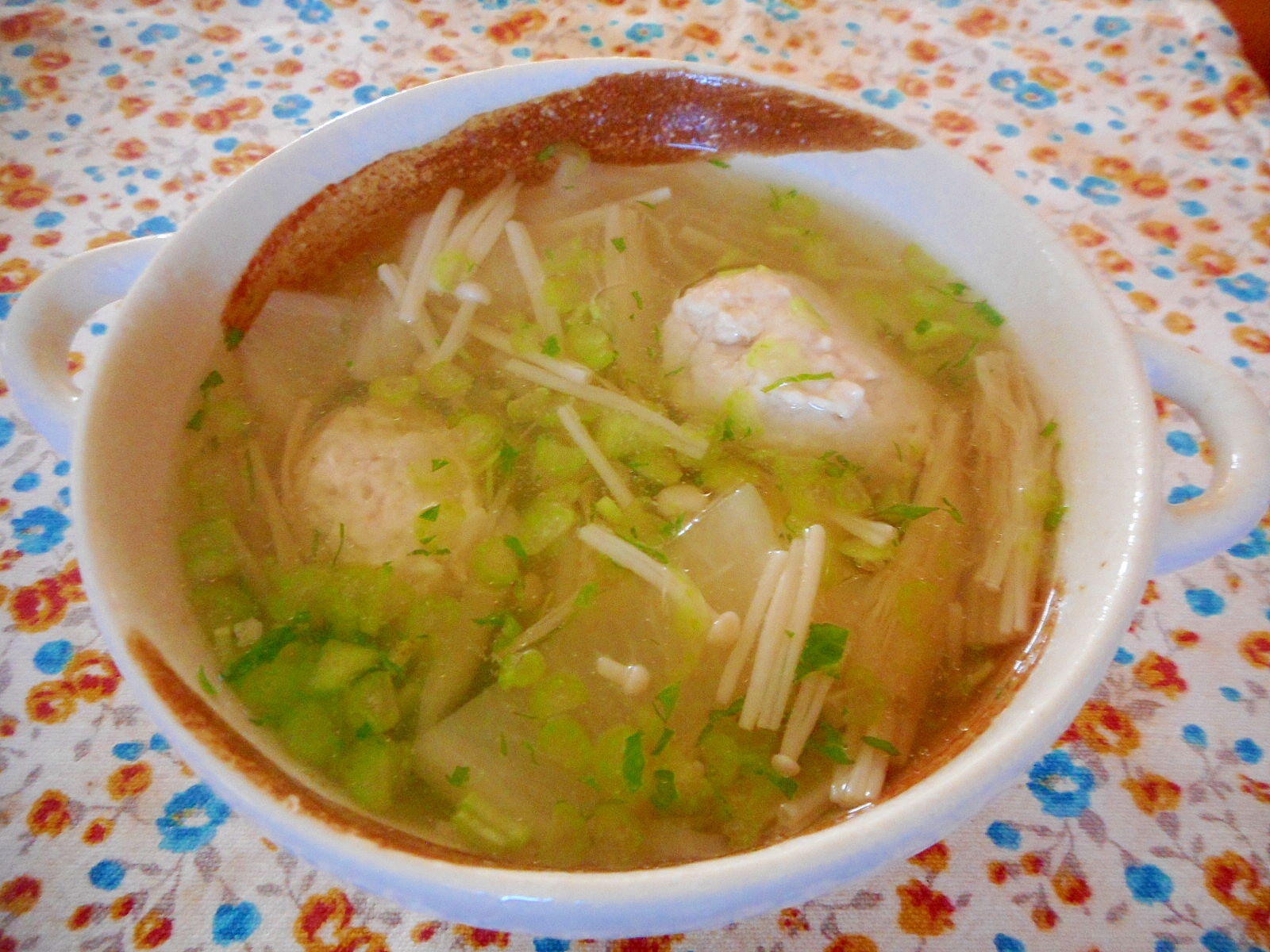 鶏団子と大根とえのきのスープ